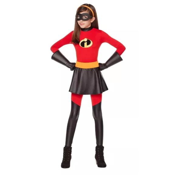 Disney Pixar Kids Violet Incredibles 2 Dress Tights Super Hero Halloween Costume - Picture 3 of 15